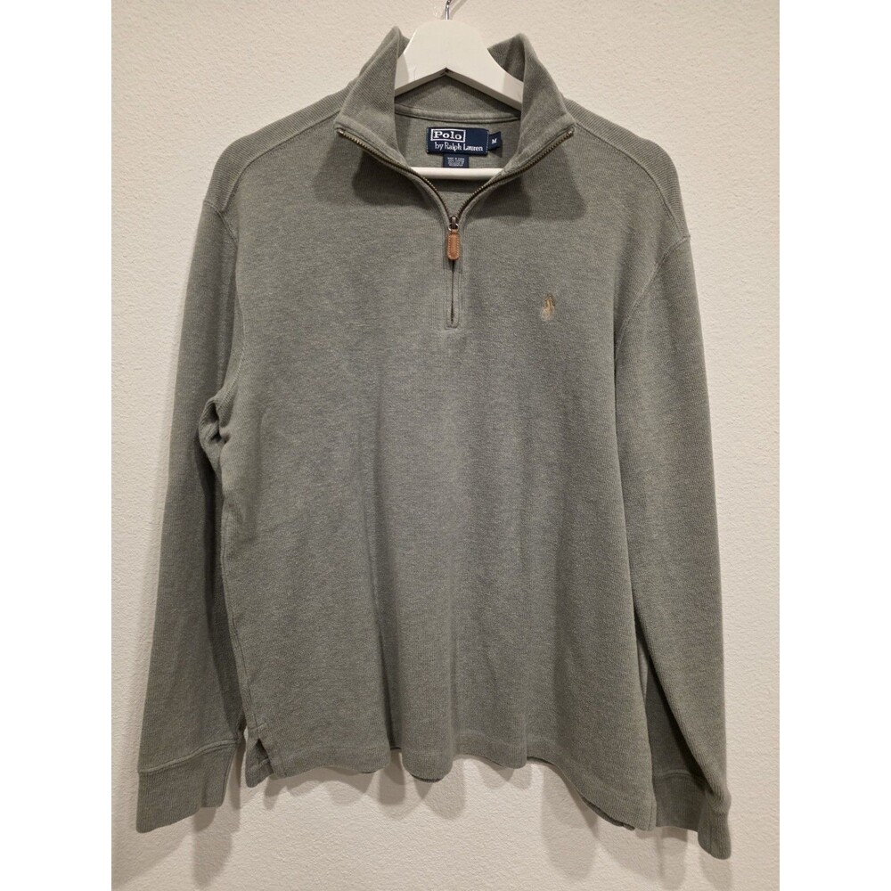 Polo Ralph Lauren Men's 1/4 Zip Pullover Sweater Light Green - Medium